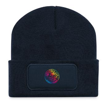 Palmier coloré de Majorque 2026 - Beanie recyclé à patch - bleu marine - Devant