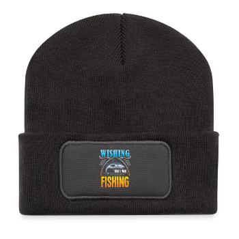 Pêcheurs Poissons Dictons Pêcheurs Pêcheur Drôle de pêcheur - Beanie recyclé à patch - charbon - Devant