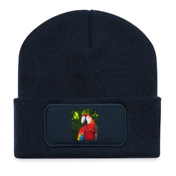 Macau Macaw Tropical Colors - Recycled Patch Beanie - french navy - Front