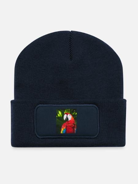 Macau Macaw Tropical Colors - Recycled Patch Beanie - french navy