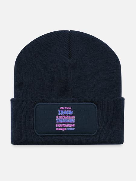 Trash to Schatz: Collectivism loses - Recycled Patch Beanie - french navy