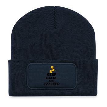 RESTE CALME ET ZZZLEEP 1aZzzleep - Beanie recyclé à patch - bleu marine - Devant