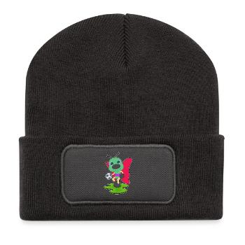 Joueur de handball papillon Sport de handball - Beanie recyclé à patch - charbon - Devant
