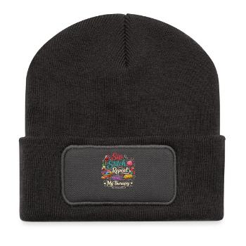 Thérapie répétée du point sip - Beanie recyclé à patch - charbon - Devant