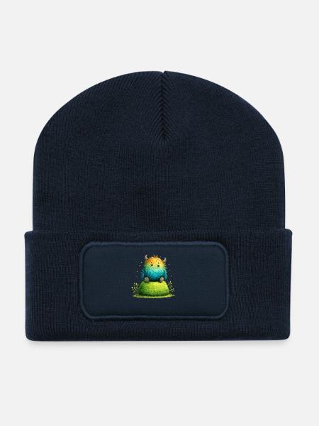 Regenbogen Kuschelmorpe Wiesenfreude - Recycelte Patch Beanie - French Navy