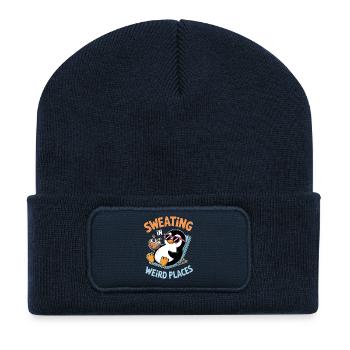 Sweating Sayings Funny Sweating Gift - Recycled Patch Beanie - french navy - Front