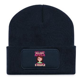 Safari Afrique Serengeti Savane Savane - Beanie recyclé à patch - bleu marine - Devant