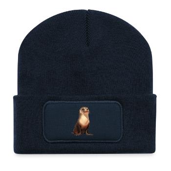 Lions de mer Lion de mer - Beanie recyclé à patch - bleu marine - Devant