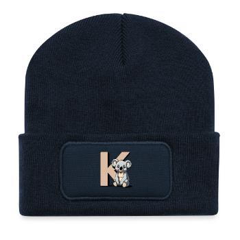 KoalaK Buchstabe Design - Recycelte Patch Beanie - French Navy - Vorne