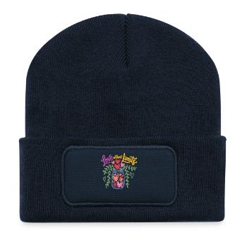Liebe ohne Grenzen Shirt – Geschenkidee - Recycelte Patch Beanie - French Navy - Vorne