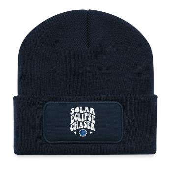 Solar eclipse chaser weiss - Recycelte Patch Beanie - French Navy - Vorne