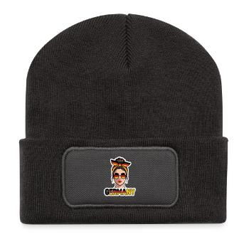 Deutschland Mädchen mit der Flagge Sonnenbrille - Recycelte Patch Beanie - Dunkelgrau - Vorne