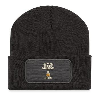 Expériences scientifiques autonomes à domicile - Beanie recyclé à patch - charbon - Devant