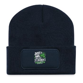 Une seule fille aime la Saint-Patrick - Beanie recyclé à patch - bleu marine - Devant
