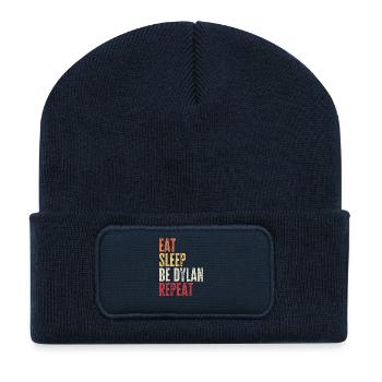 Iss, schlaf Sei Dylan, wiederhole Retro-Name - Recycelte Patch Beanie - French Navy - Vorne
