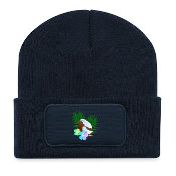 Coconut Island Tropics Hibiscus - Recycled Patch Beanie - french navy - Front