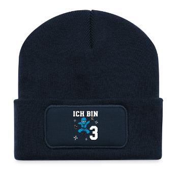 Je suis 3 ninjas 3e anniversaire Blue Karaté - Beanie recyclé à patch - bleu marine - Devant