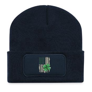 Vintage Kleeblattflagge Grunge - Recycelte Patch Beanie - French Navy - Vorne