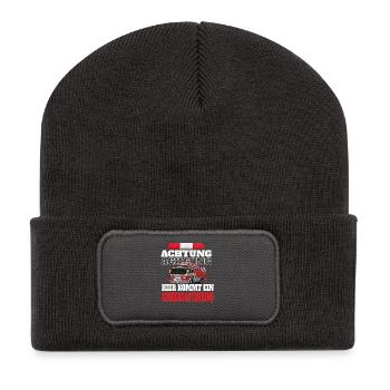 Attention fire truck - Recycled Patch Beanie - dark grey - Front