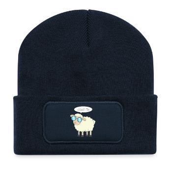 Mouton intelligent : Malveillance contre Stupidité - Beanie recyclé à patch - bleu marine - Devant