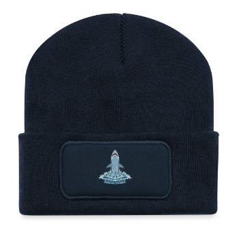 SharkJump par-dessus les vagues - Beanie recyclé à patch - bleu marine - Devant