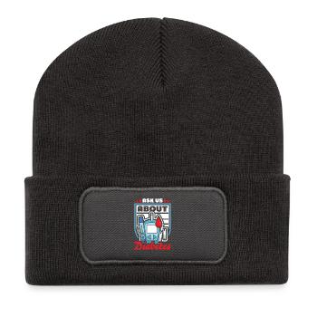 Diabète de type 1 - Beanie recyclé à patch - charbon - Devant
