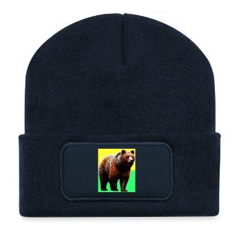 Bär - Recycelte Patch Beanie - French Navy - Vorne