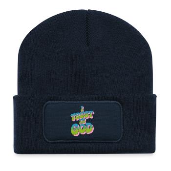 I Trust In God - Glaube Design - Recycelte Patch Beanie - French Navy - Vorne