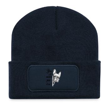 You Will Never Pee Alone French Bulldog - Recycled Patch Beanie - french navy - Front