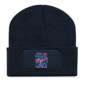 A Lot Can Happen In 3 Days Christian Easter Quote - Recycled Patch Beanie - french navy - Front