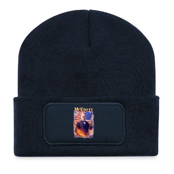 Imprimé héros patriotique avec drapeau - Beanie recyclé à patch - bleu marine - Devant