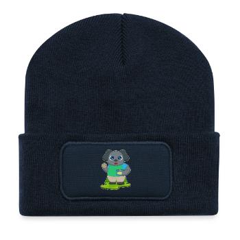 Hund Cookie - Recycelte Patch Beanie - French Navy - Vorne