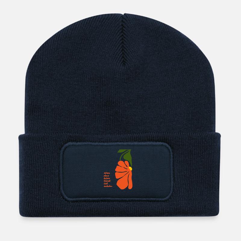Wer das liest ist schön - Recycelte Patch Beanie - French Navy