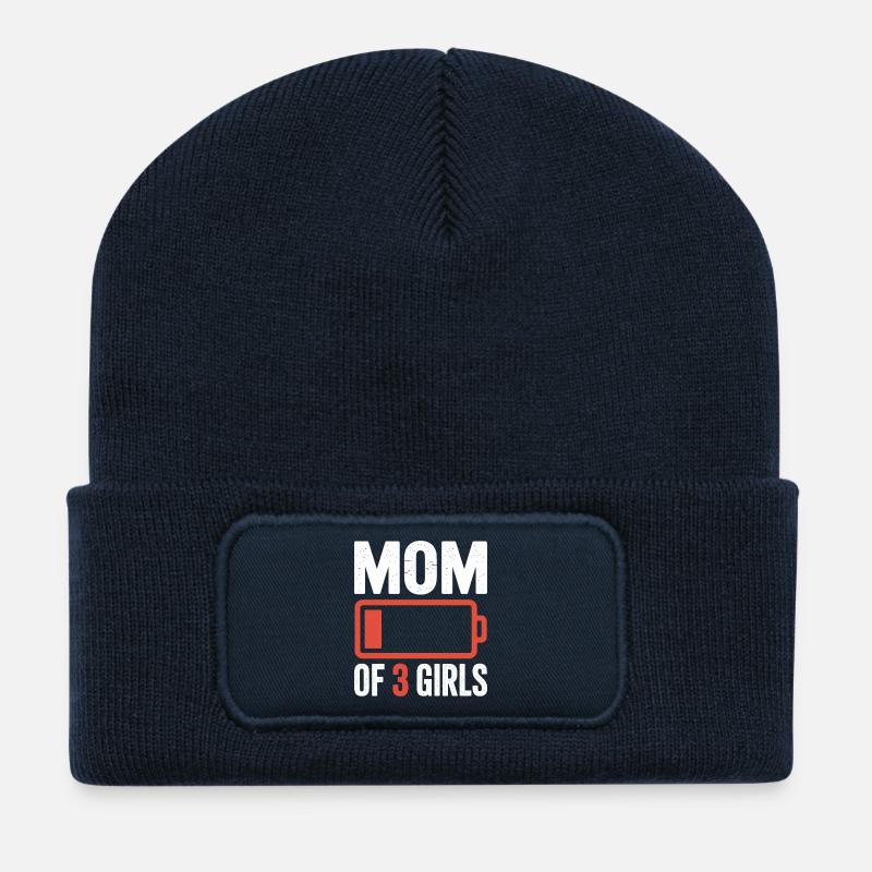 T-shirt Battery de 3 filles - Beanie recyclé à patch - bleu marine