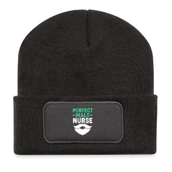 Pfleger Krankenhaus Krankenpfleger Geschenk - Recycelte Patch Beanie - Dunkelgrau - Vorne