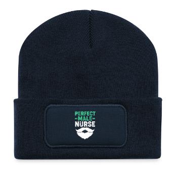 Pfleger Krankenhaus Krankenpfleger Geschenk - Recycelte Patch Beanie - French Navy - Vorne