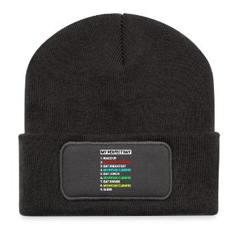 Mon art de routine parfaite pour la journée d’escalade - Beanie recyclé à patch - charbon - Devant