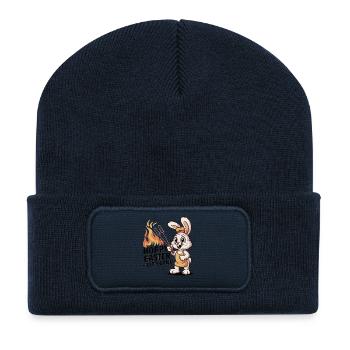 Hoppy Easter Let’s Grill T-Shirt Ostern BBQ Shirt - Recycelte Patch Beanie - French Navy - Vorne