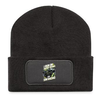 Je gagne ma vie grâce aux boissons énergisantes et au sim racing - Beanie recyclé à patch - charbon - Devant