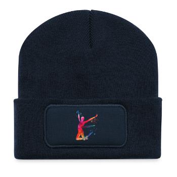 Gymnastique, cercleaux, gymnastique rythmique - Beanie recyclé à patch - bleu marine - Devant