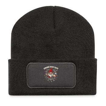 Evil Gnome, Dark Gnome, Goth Gnome, Funny Gnome - Recycled Patch Beanie - dark grey - Front
