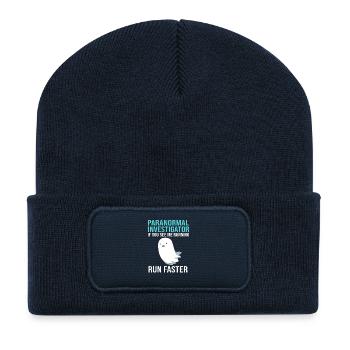Paranormal Geist Geister Gespenst gespenstisch - Recycelte Patch Beanie - French Navy - Vorne