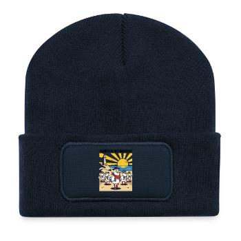 Banditen des Nordens Möwen Fischbrötchen Diebe - Recycelte Patch Beanie - French Navy - Vorne