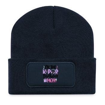 Je suis la maman d’anniversaire de K Pop - Beanie recyclé à patch - bleu marine - Devant