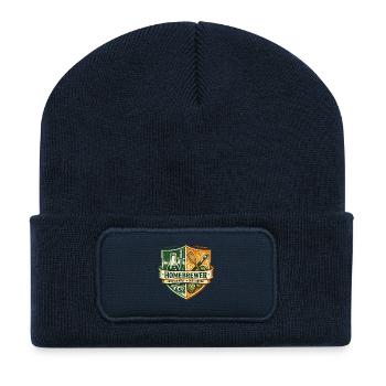 Brasseurs entre laboratoire et art | Brasseurs amateurs - Beanie recyclé à patch - bleu marine - Devant