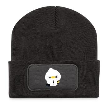 Canard en cravate Mignon du bureau - Beanie recyclé à patch - charbon - Devant