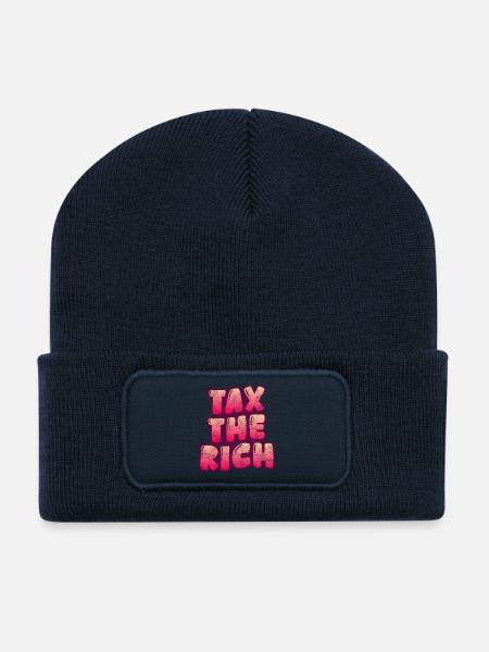 Tax The Rich - Recycelte Patch Beanie - French Navy