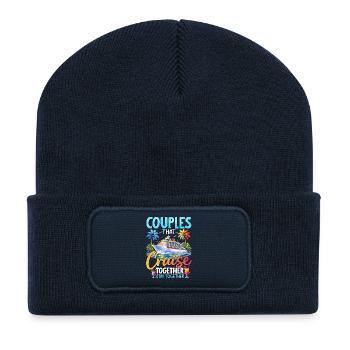 Couples That Cruise Together Stay Together - Recycelte Patch Beanie - French Navy - Vorne