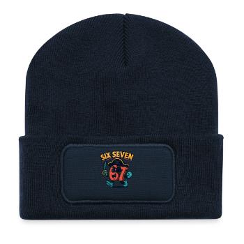 Six Sept 67 Pirate Italian Brainrot Humour Drôle - Beanie recyclé à patch - bleu marine - Devant