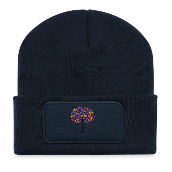 Papillons Arbre Nature Amoureux des papillons - Beanie recyclé à patch - bleu marine - Devant